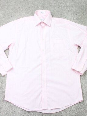 Joseph & Feiss Shirt Mens 15 1/2, 32/33 Pink Non-Iron 100% Cotton Long Sleeve